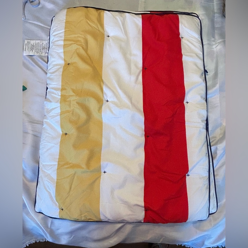 Pottery Barn Kids Rugby Wide Stripe Yellow & Red‎ Standard Pillow Sham EUC